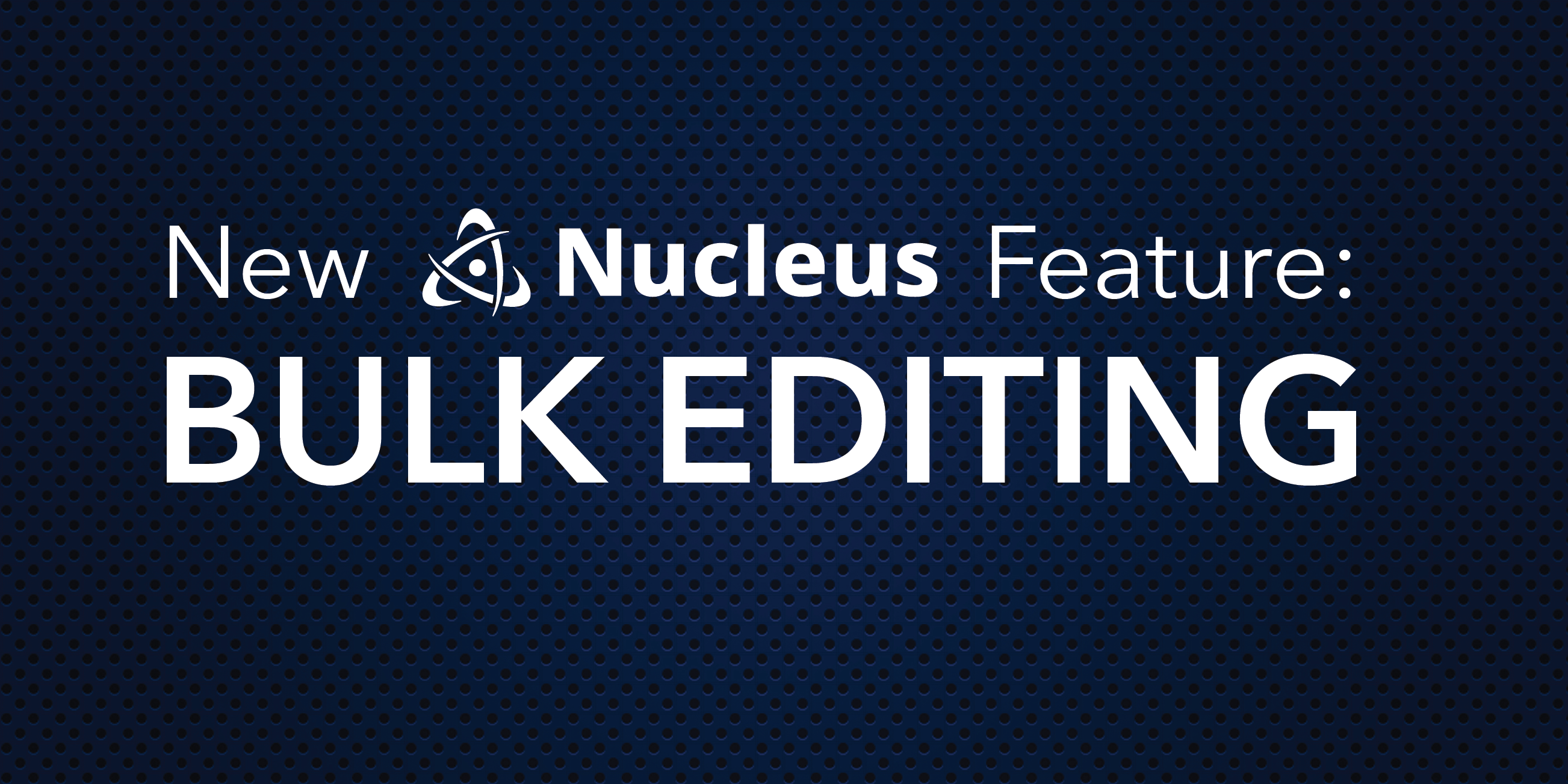 New Feature: Bulk Edit