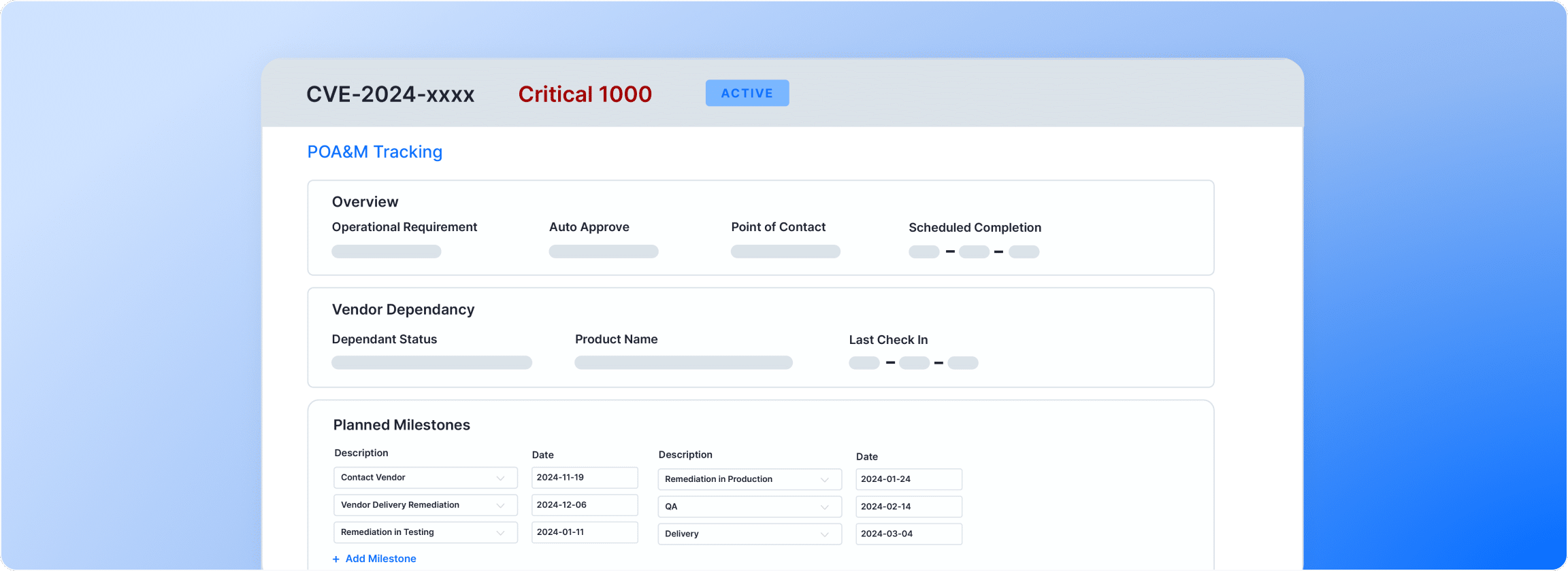 POAM Critical CVE