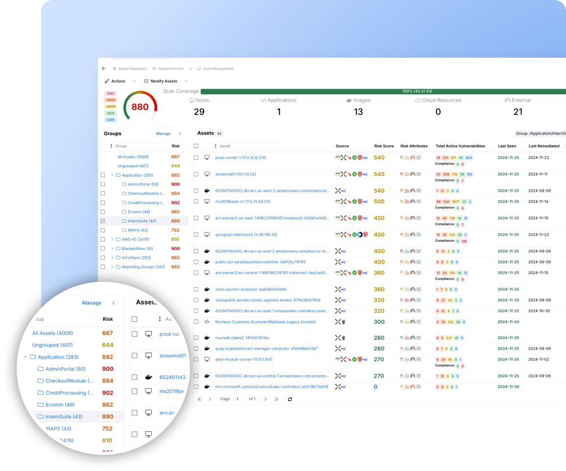 Asset Organization Screen