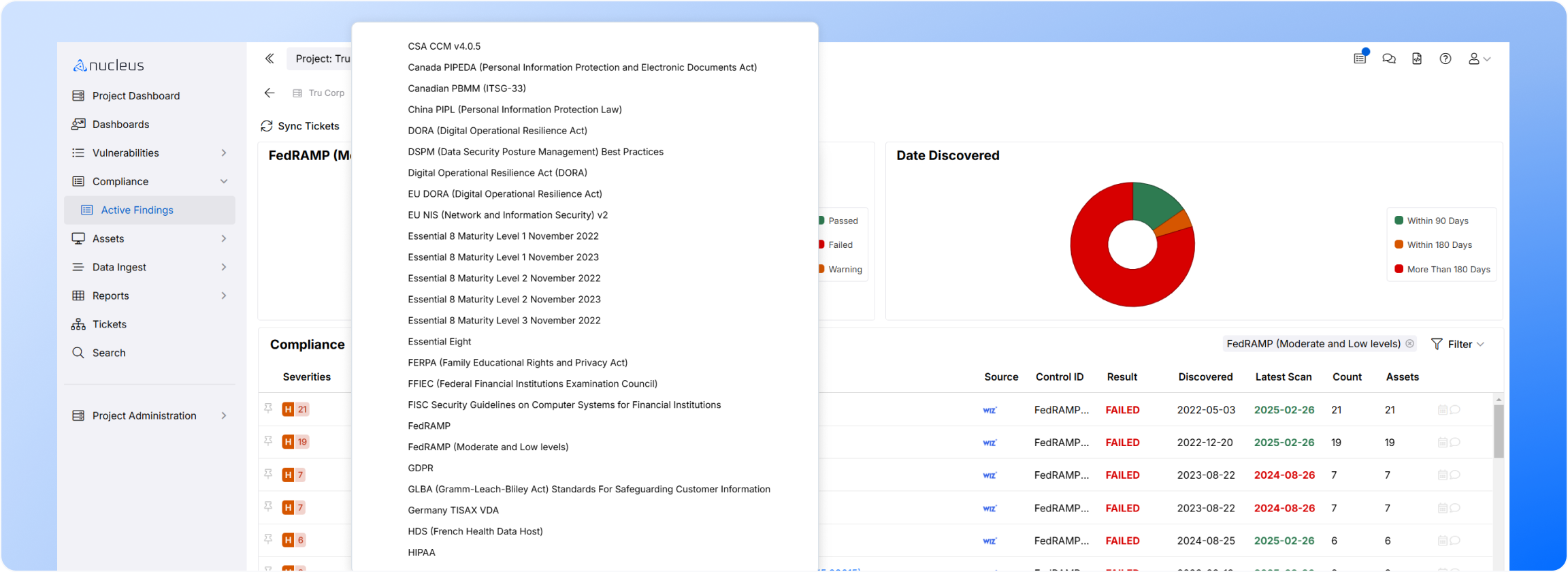 Frameworks Dropdown