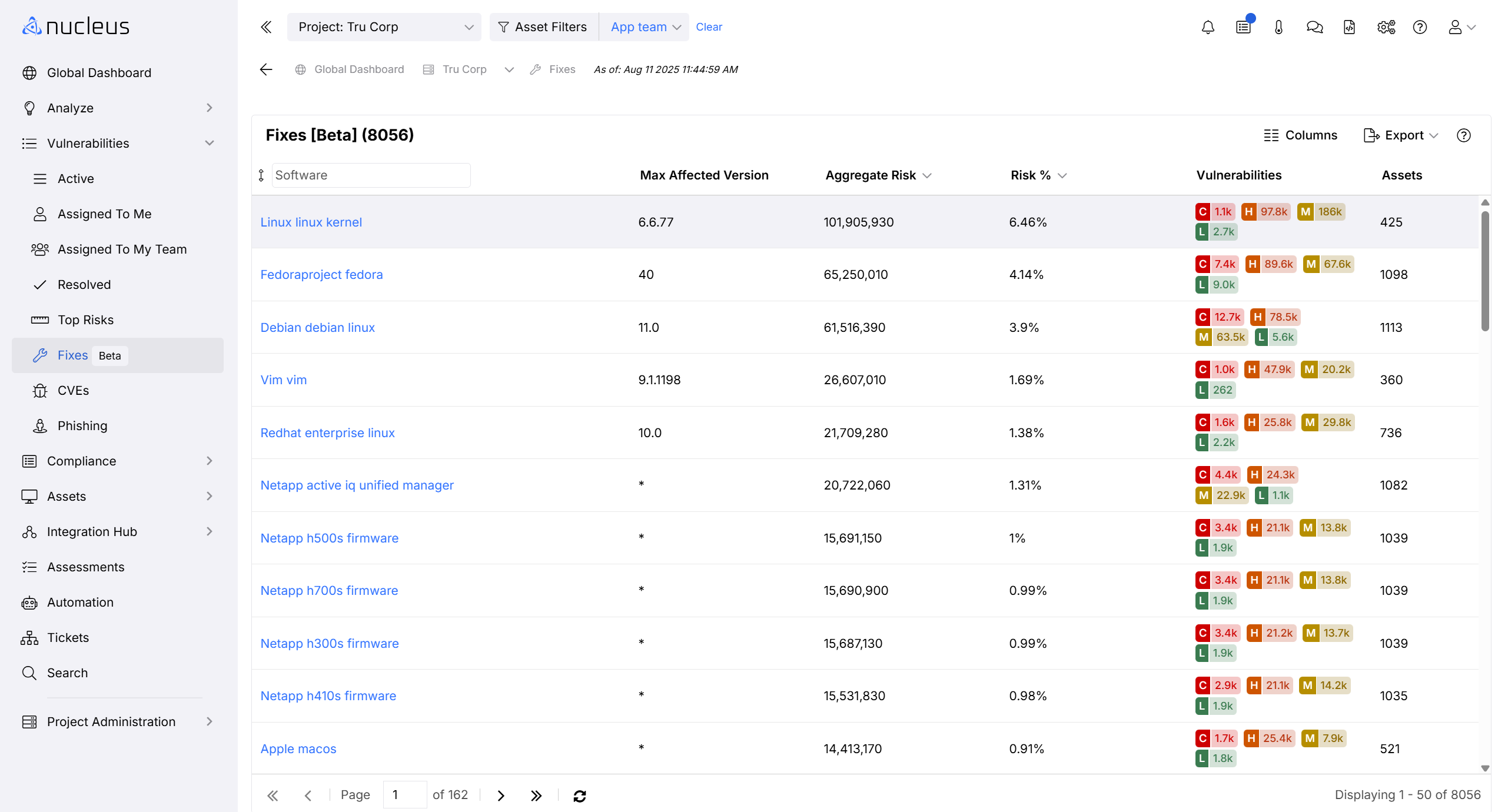 Nucleus Fixes Page
