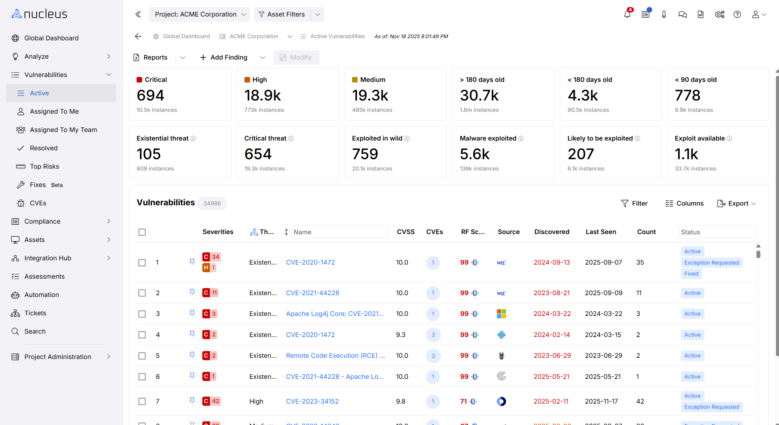 Nucleus Risk Context Screenshot