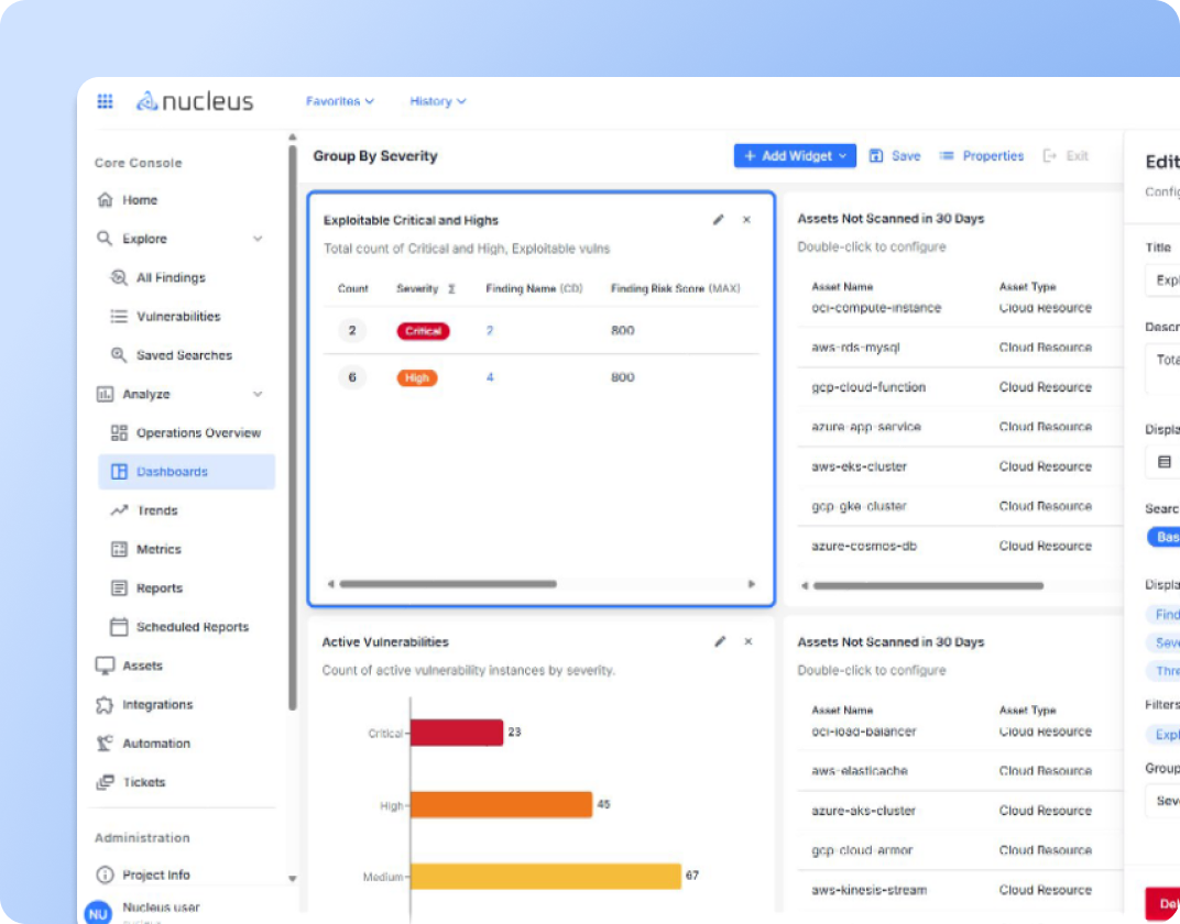 Risk visibility screenshot