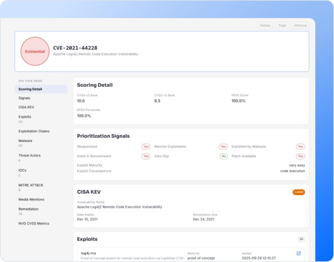 Remediation Intelligence Product Screenshot