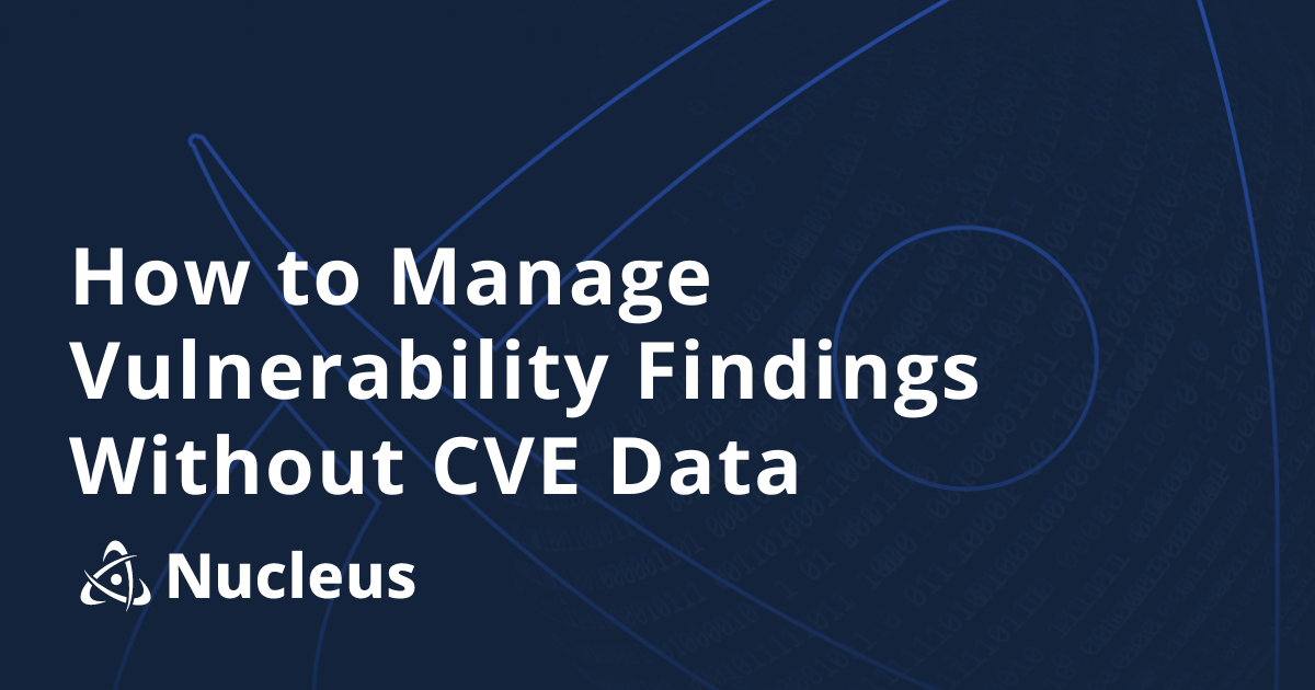 How to Manage Vulnerability Findings Without CVE Data